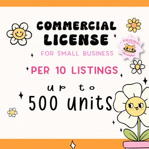 Commercial License up to 500 units for 10 listings of clipart set