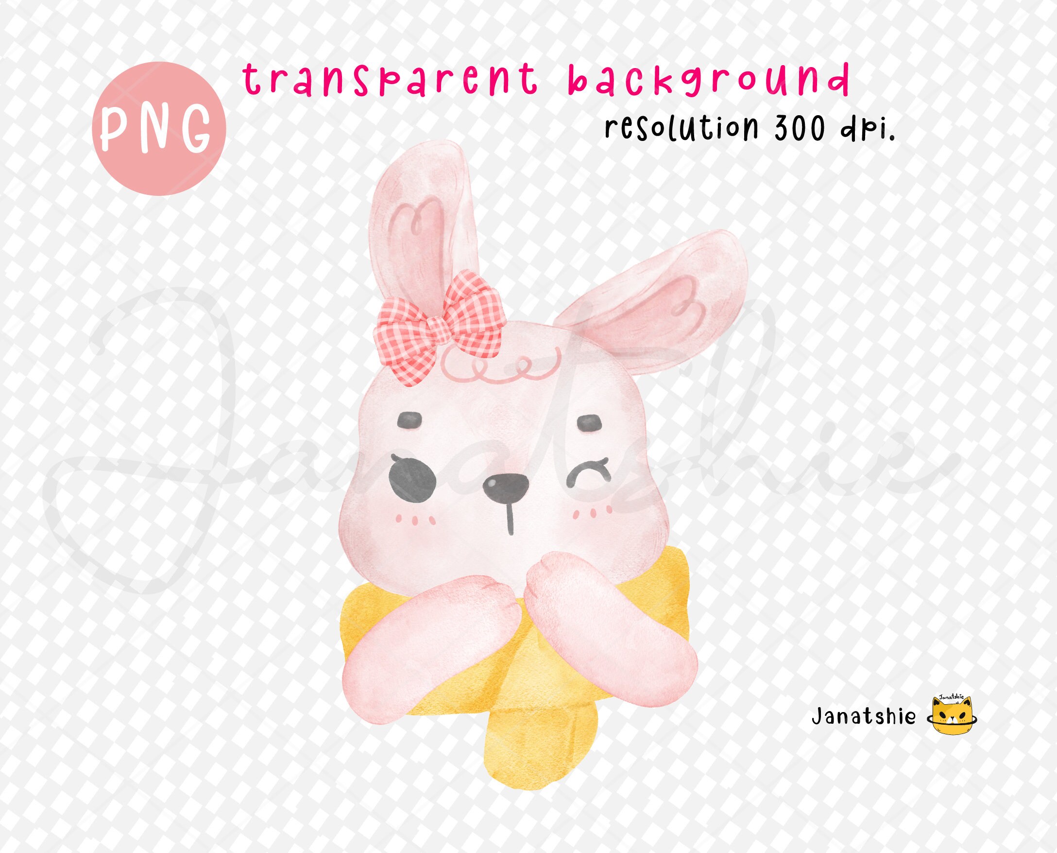 Watercolor Winter Bunny Clipart Set: Christmas Nursery PNG (digital ...
