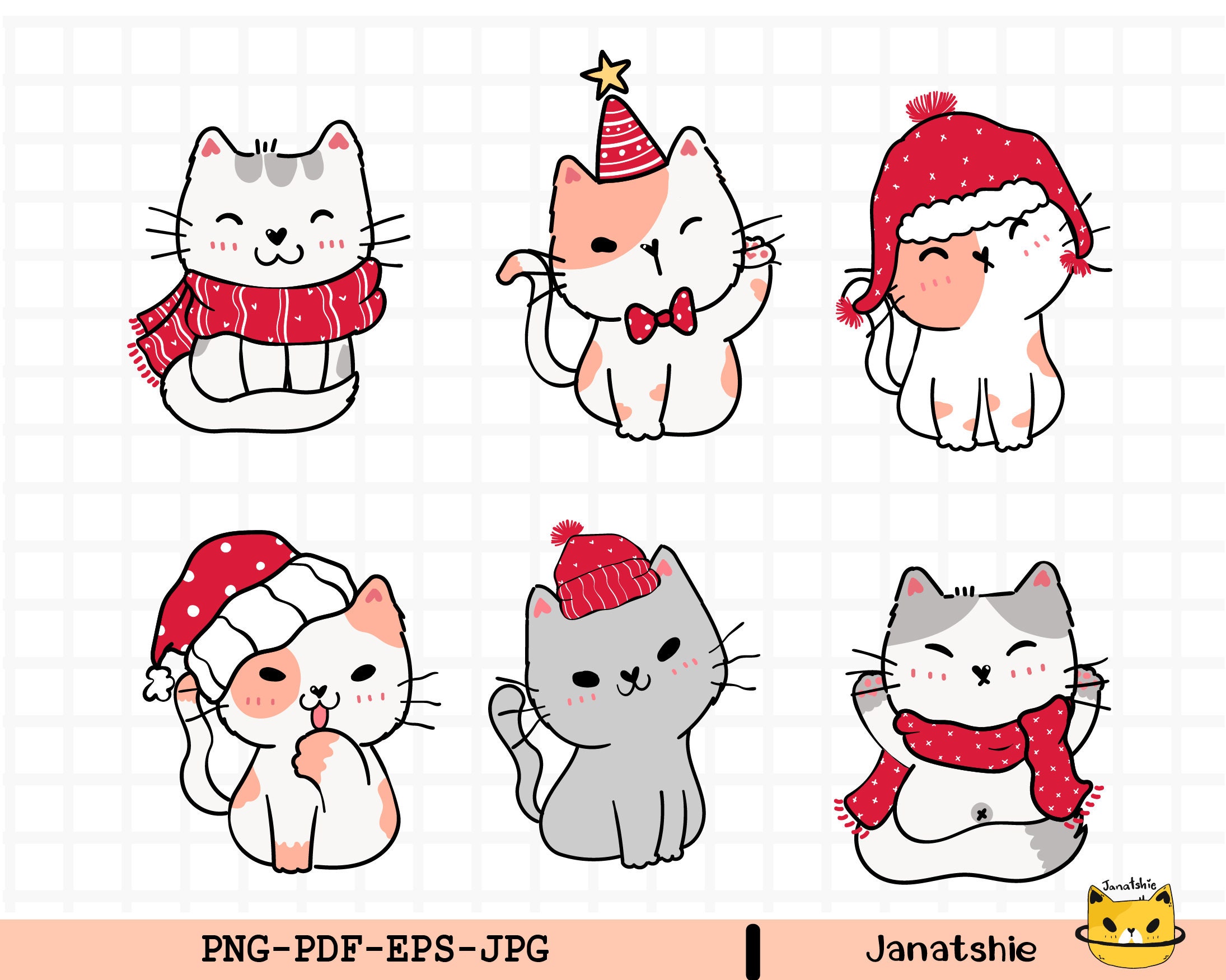 Cut Christmas Clip Art Cute Cat Clipart in Hat and Scarf Funny - Etsy Finland Cut Christmas Clip Art Cute Cat Clipart in Hat and Scarf Funny - Etsy Finland