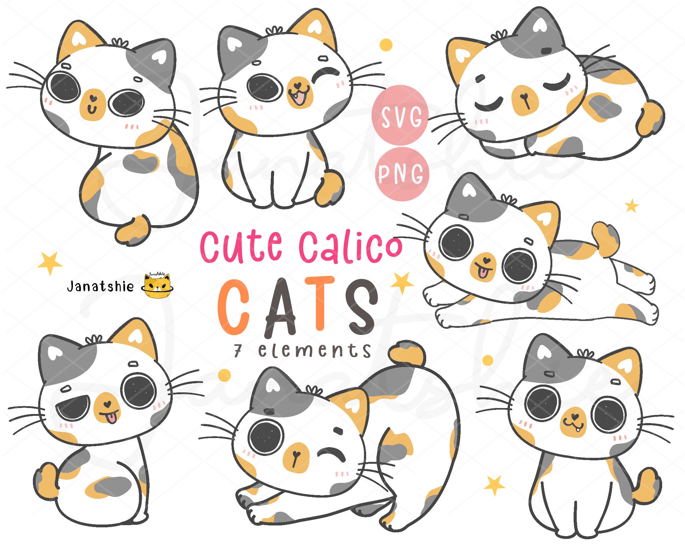  Cute Adorable Peeking Kitty Cat Kitten Cartoon Vinyl