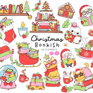 Christmas bookish png Groovy Christmas books lover Christmas reading club sticker design png librarian Christmas shirt design file
