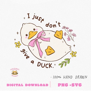 Leuke eend meme, geef geen eend, grappig citaat svg volwassen humor SVG grappige sarcastische meme kawaii emotionele steun afdrukbaar, geestelijke gezondheid png