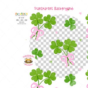 Retro Coquette St Patrick Seamless Pattern, Girly Irish Lucky Clover with bow Watercolor, Shamrock trendy patterns Digital Wallpaper