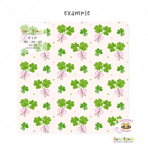 Retro Coquette St Patrick Seamless Pattern, Girly Irish Lucky Clover with bow Watercolor, Shamrock trendy patterns Digital Wallpaper