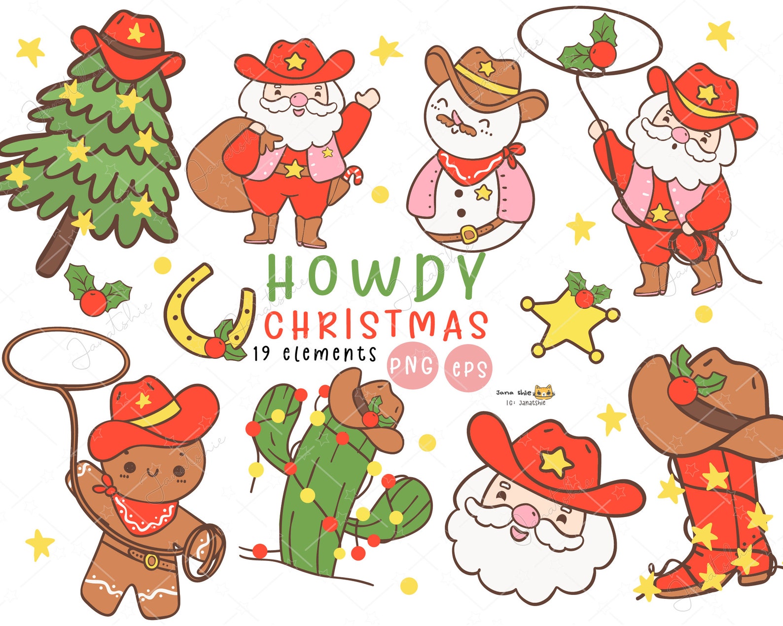 Western Christmas Png,cowboy Christmas Clipart, Howdy Christmas Png