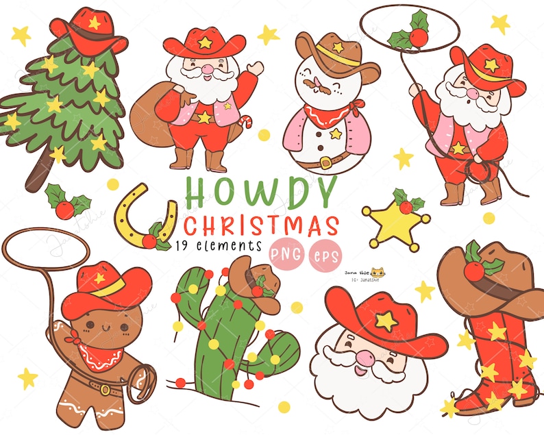 Western Christmas Png,cowboy Christmas Clipart, Howdy Christmas Png