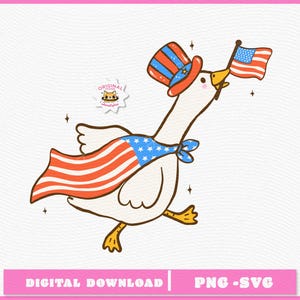 4 luglio Silly Goose svg America Goose Patriottico Giorno dell'Indipendenza Ansia Silly Goose in libertà png file di design alla moda sublimazione