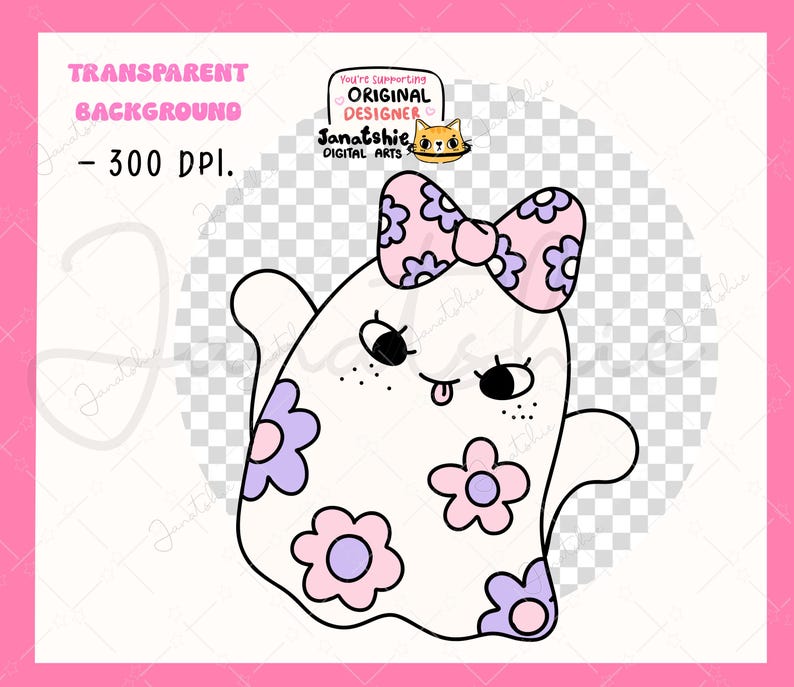Groovy Pastel Halloween Clipart Pastel ghost png Girly Coquette Ghost png Retro Flower Ghost png Kawaii spooky cartoon doodle clip art