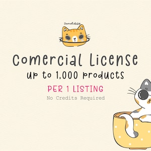 voor 1 listing Uitgebreide commerciële licentie Gebruik tot 1000 producten