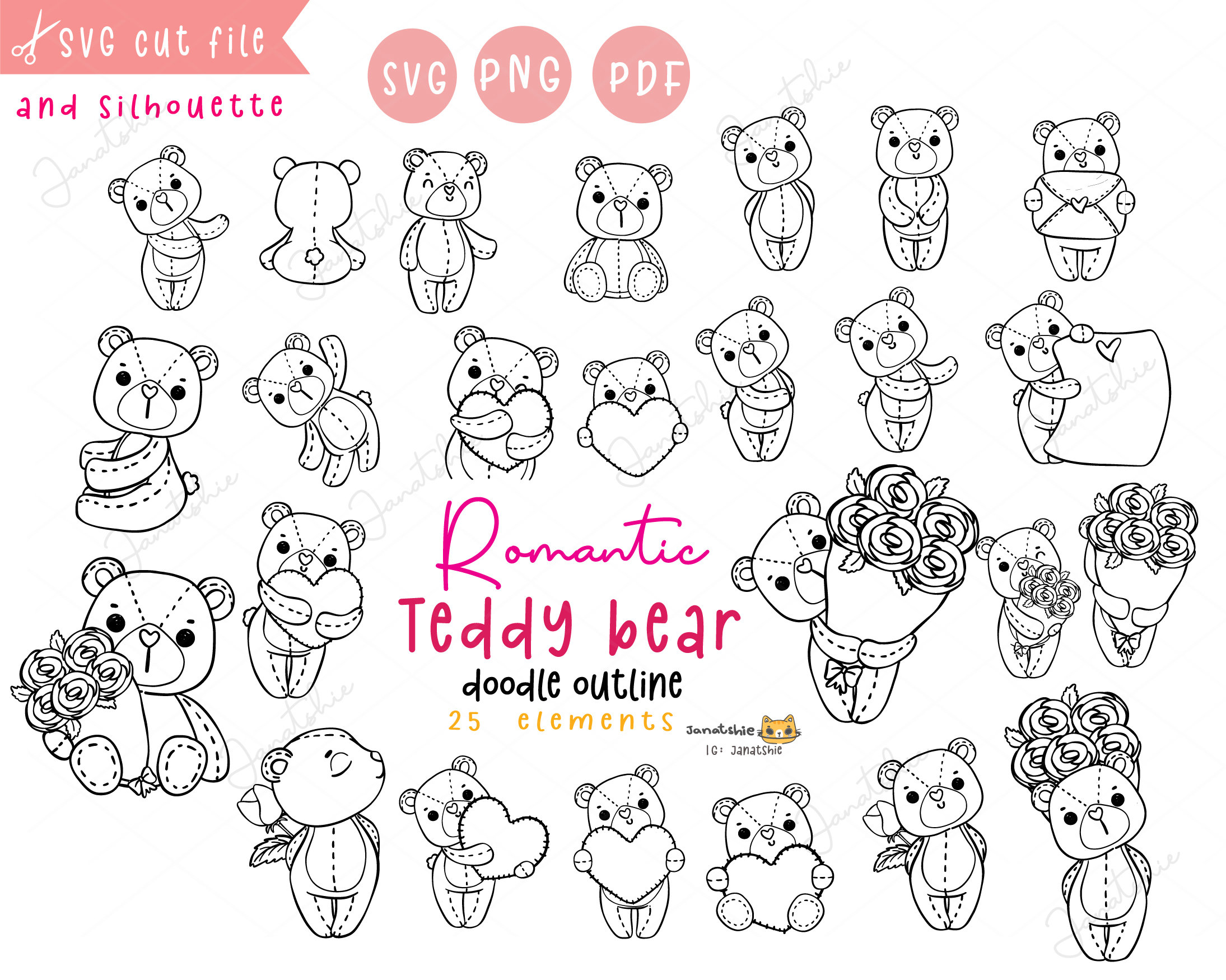 Valentine Day Cute Teddy Bear Couple By Apixsala