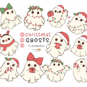 Retro Christmas Ghost png Groovy Spooky Christma SVG, słodkie i kawaii świąteczne wzory SVG dla Cricut, Ghost Halloween Sheet