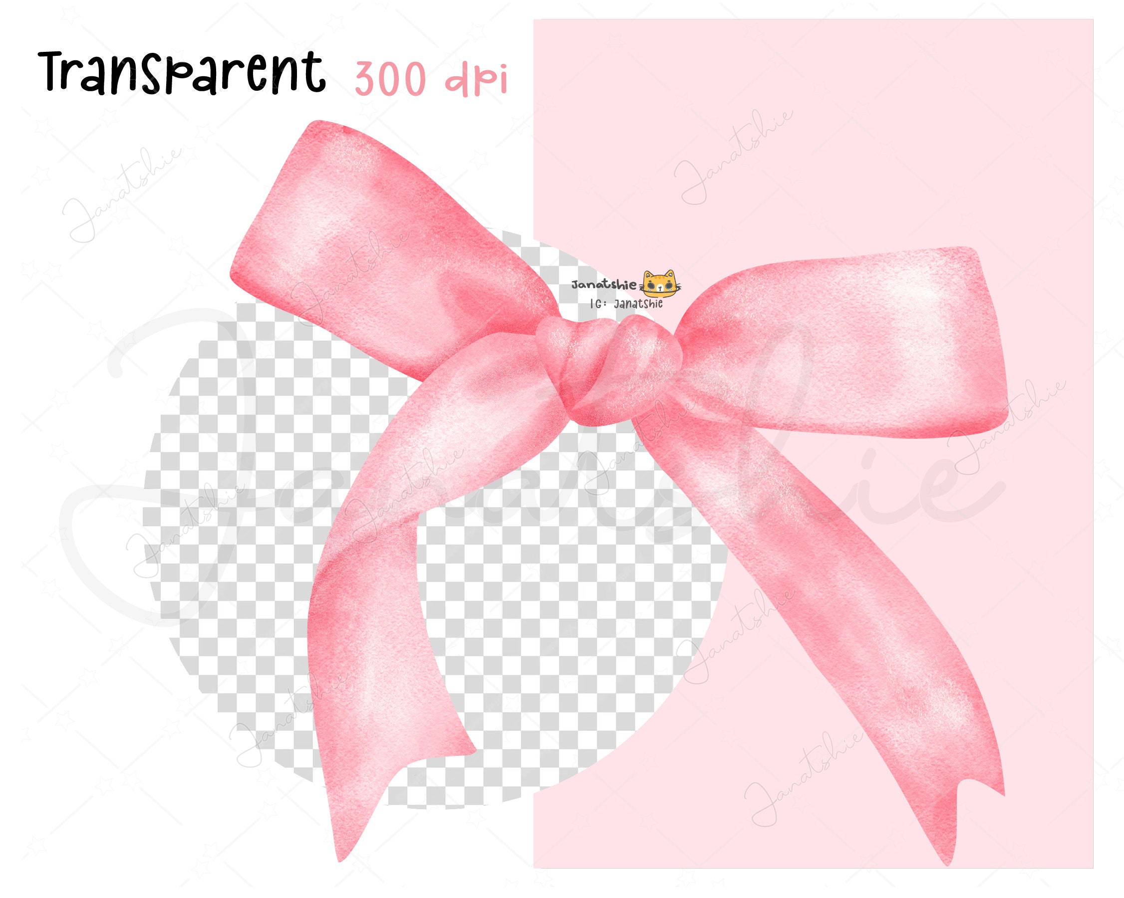 Pink Coquette ribbon bow aesthetic watercolor 36134145 PNG