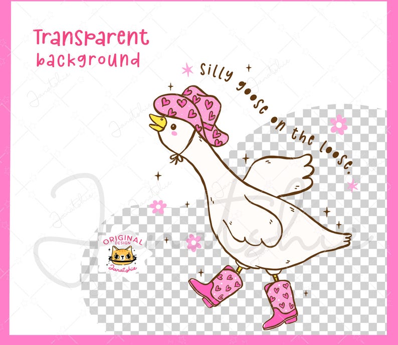 Girlie Western Silly Goose SVG, Cowboy Goose Meme PNG, Funny Goose Shirt SVG, Silly Goose On The Loose Cricut File