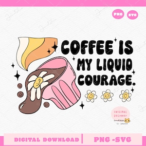 Amateur de café svg girly café drôle humoristique png tendance positive vibe santé mentale svg design rétro