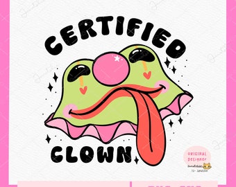 Clown Frog Certified SVG, Clowncore Cartoon Hand Drawn