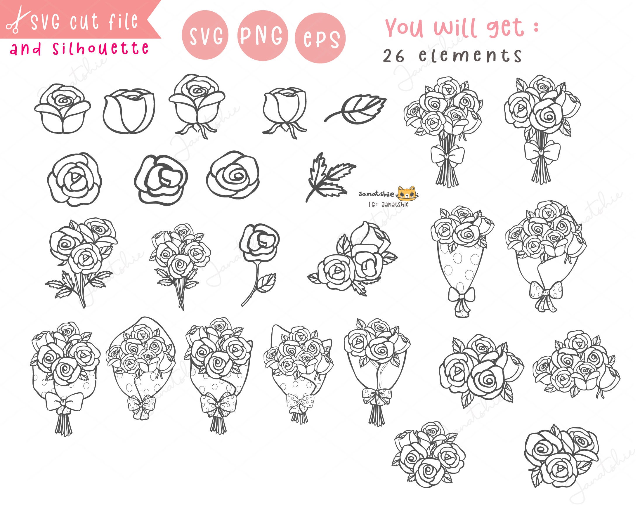 Retro Rose Outline Png Digital Stamp Rose Outlije Clip Art, Roses ...