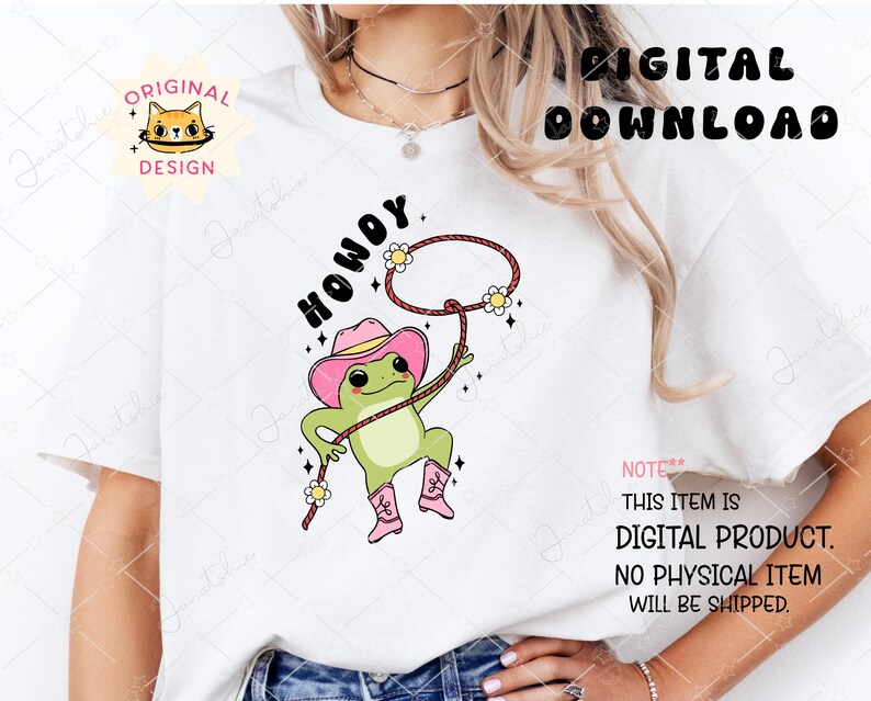 Retro Cowgirl Frog Groovy Pink Cowboy Frog With Lasso Funky Sticker and