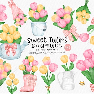 Coquette Tulp bloem met strik png Pastel Vintage tulpen Cottagecore aquarel clipart tulp met strik png preppy bloemen handschildering