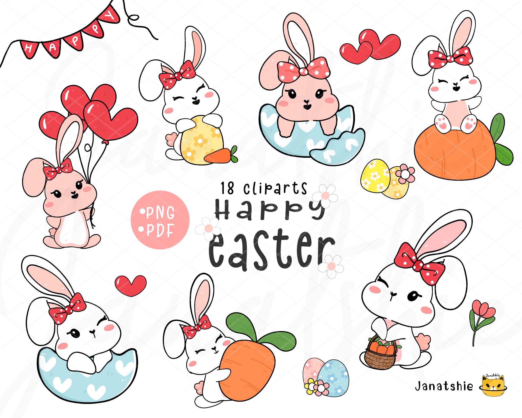 Clip Art Art & Collectibles cartoon kawaii animal set PNG cute Easter ...