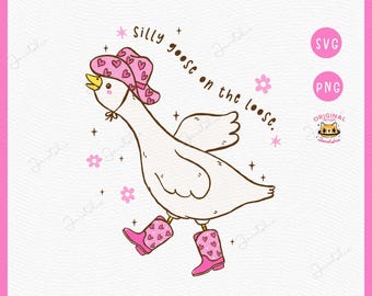 Cowboy Goose Meme SVG: Western Silly Goose Shirt Design (PNG, Cricut File)