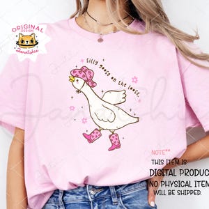 Girlie Western Silly Goose SVG, Cowboy Goose Meme PNG, Funny Goose Shirt SVG, Silly Goose On The Loose Cricut File