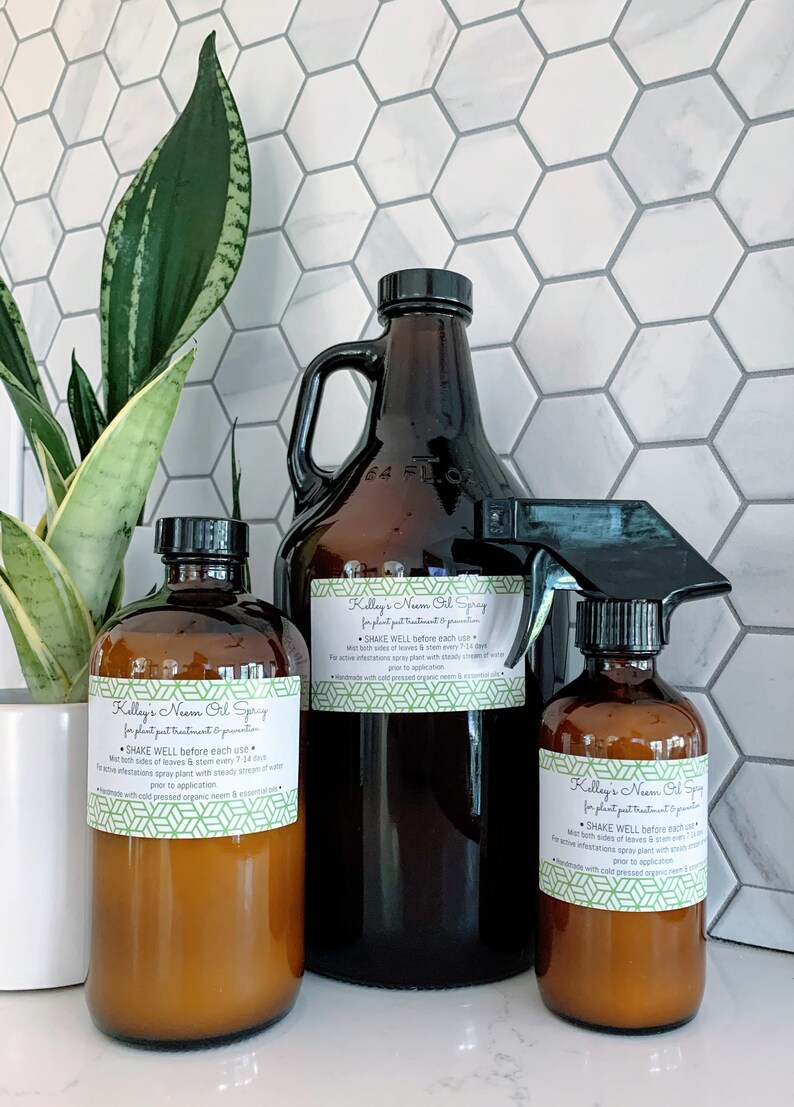 Kelleys Neem Oil Spray 16oz for houseplant pests mealy