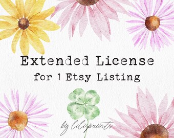 Extended License for 1 Clipart set - Commercial Use License for Single Clipart set by lilisprints