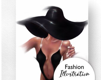 Summer art, Sexy Woman Artwork, Fashion Illustration, Digital Art, Sublimation Designs, Afro Art PNG, Dye Sublimation, Stickers