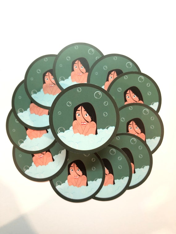 Mulan In Cold Bath Disney Inspired Sticker Etsy