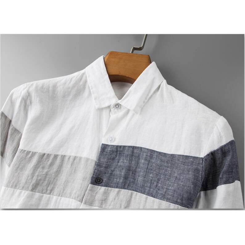 100 Linen Mens thin linen longsleeved shirt with classic Etsy