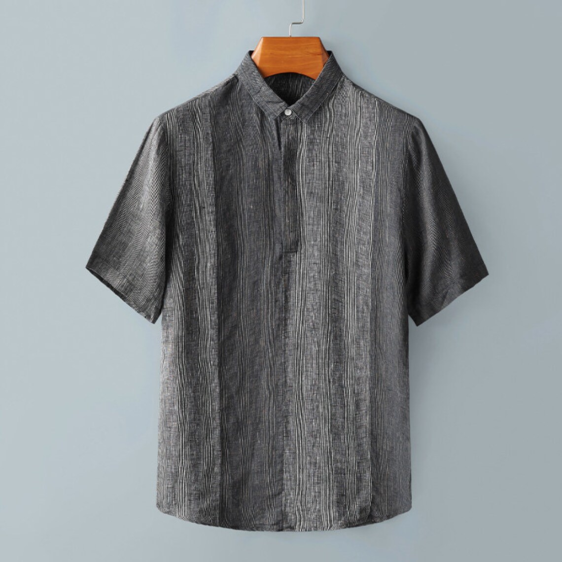 Man 100 linen summer Japanese retro shirt Men linen Etsy