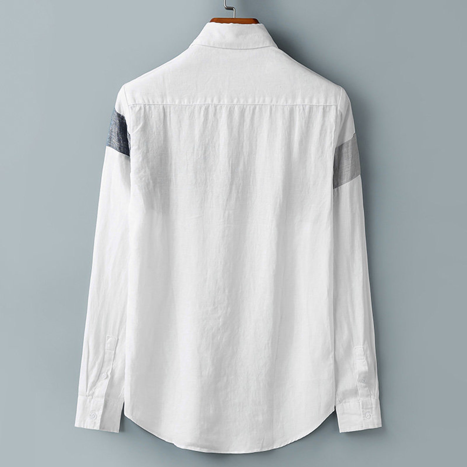 Mens thin linen longsleeved shirt with classic lapel and Etsy