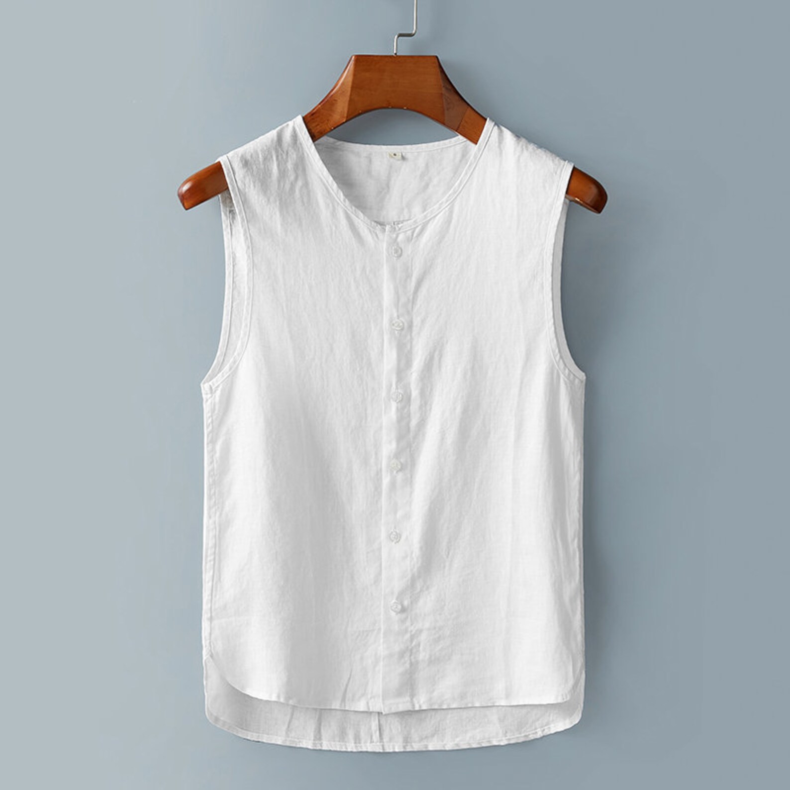 Men pure linen tank top Men linen single piece of vest Men Etsy