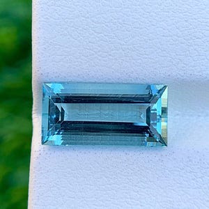 Natural Aquamarine Gemstone: AA Grade Baguette Cut, March Birthstone