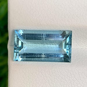 AAA Sky Blue Aquamarine Gemstone: 3.20 Cts Baguette Cut, March Birthstone