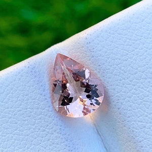 Peach Morganite Gemstone: 1.15 ct Pear Shape, Madagascar Origin