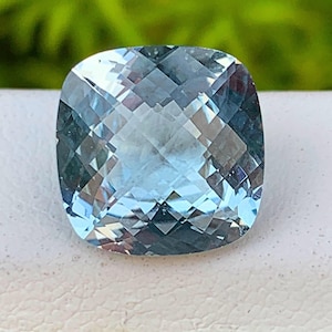 Natural Swiss Blue Topaz: 5.70 Cts Cushion Cut Gemstone