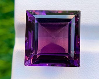 Amatista facetada cuadrada: piedra preciosa suelta de 15,60 ct, piedra natal de febrero