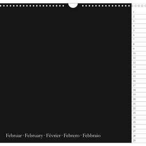 Birthday calendar personalized on request DIN A3 / A2 CO2 neutral printed in Germany landscape format black wall calendar image 3