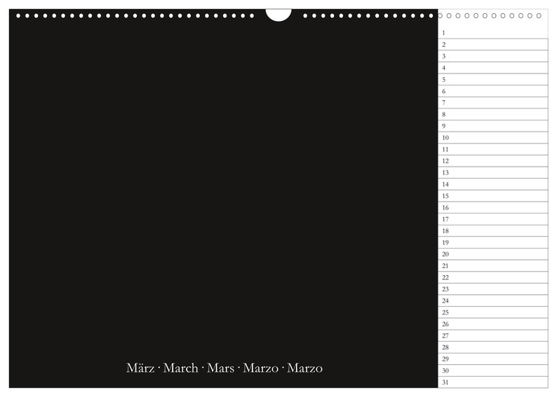 Birthday calendar personalized on request DIN A3 / A2 CO2 neutral printed in Germany landscape format black wall calendar image 4