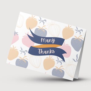 Erdbeer-Dankeskarte 5er Pack » Sketched Fruit Grußkarte » Thank You Notes » Vielen Dank gefaltet » Persönlich » Gedruckt » Geschäft