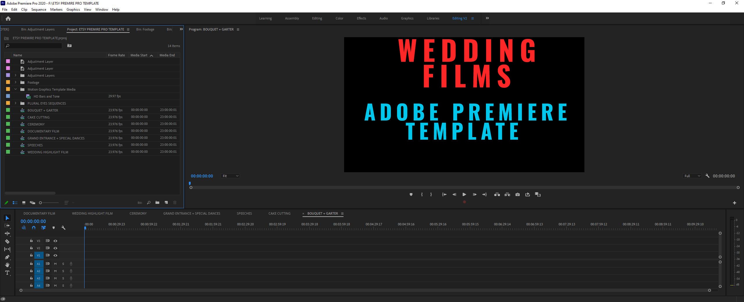 Adobe Premiere Pro Wedding Film Template Etsy