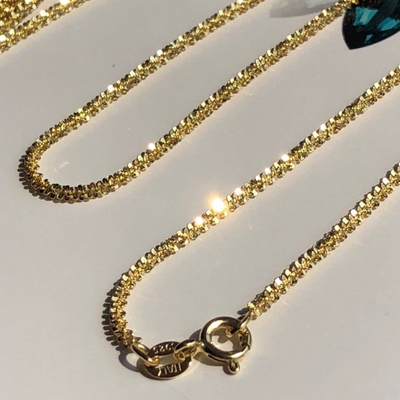 Sterling Silver Necklace Super Sparkle Necklace Simple Chain Etsy