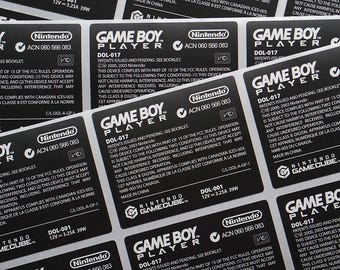 Gameboy Player for GameCube Label Replacement Sticker
