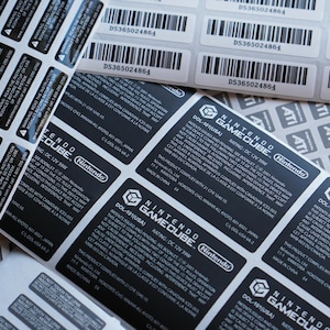 GameCube Console Labels 5pc Replacement Sticker Set