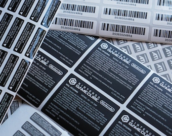 GameCube Console Labels 5pc Replacement Sticker Set