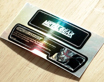 Gameboy Advance GBA Metal Gear Solid Holographic Back Sticker Set