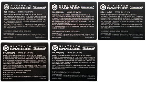 Gamecube Console Labels 5pc Replacement Sticker Set - Etsy