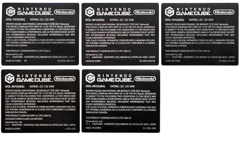 Gamecube Console Labels 5pc Replacement Sticker Set - Etsy