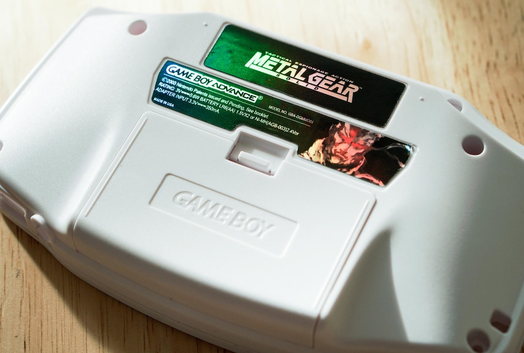 Gameboy Metal Metal Gear Solid Holographic Back Sticker Set for Gameboy Advance GBA ...